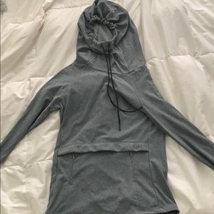 Blueish gray NOBULL top with hood